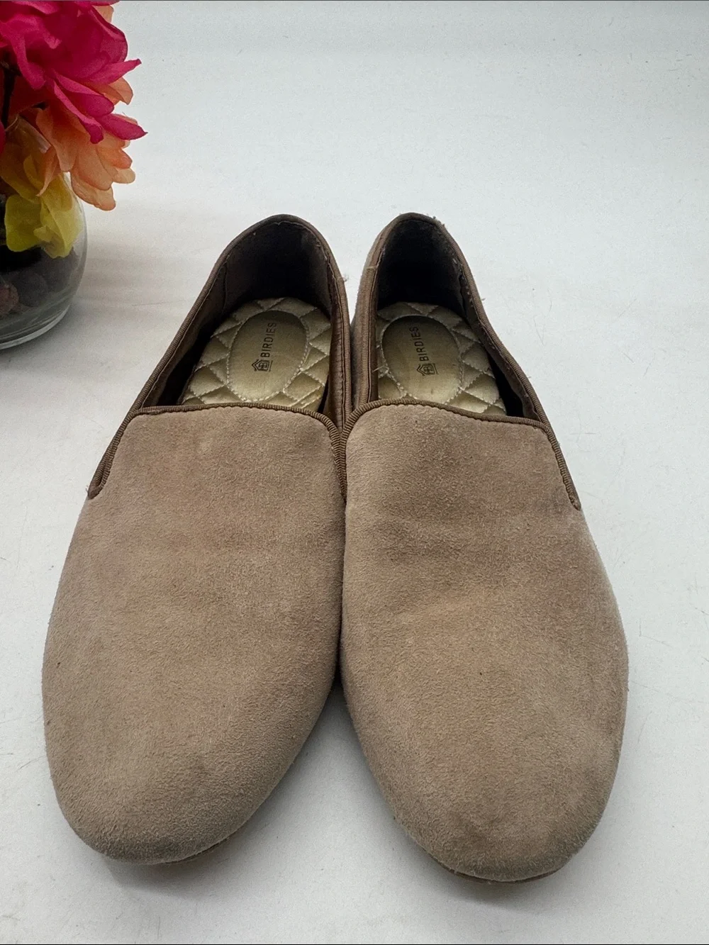 Birdies Slip-On Suede Loafers in Taupe MCL10137